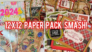 CraftyGoals2024 12x12 Paper Pack Smash  Echo Park A Perfect Christmas [upl. by Aryk614]