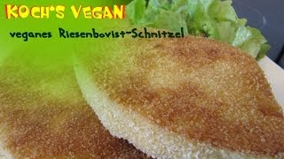 RiesenbovistSchnitzel  veganes Schnitzel panieren und braten  vegane Rezepte von Kochs vegan [upl. by Nixon865]