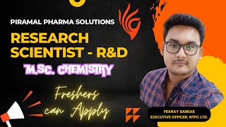 Research Scientist  RampD  Piramal Pharma Solutions  MSc Chemistry  Full Time  Chemistry Job [upl. by Macfadyn86]