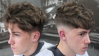 HAIRCUT TRANSFORMATION HOW TO DO A MID SKIN FADE WITH A TEXTURED FRINGE FOR BEGINNERS [upl. by Danae687]