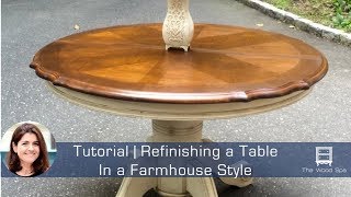 Refinishing a Kitchen Table in a Farmhouse Style  Speedy Tutorial 1 [upl. by Mcconaghy932]