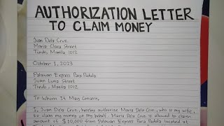 How To Write An Authorization Letter to Claim Money Step by Step Guide  Writing Practices [upl. by Onidranreb666]