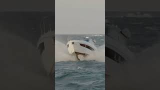 Shaefer yacht struggling with the waves Haulover inlet [upl. by Rediah90]