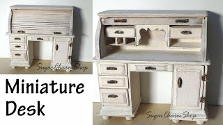 Miniature Furniture Roll Top Desk Tutorial Bonus Video [upl. by Otreblif]