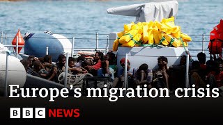 Migration will overwhelm Europe unless EU finds solution says Italys PM  BBC News [upl. by Oicelem]