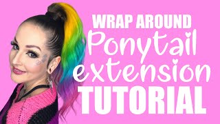 Wrap Around Ponytail Extension Tutorial  How To Install a Pony tail Extension [upl. by Idnem]