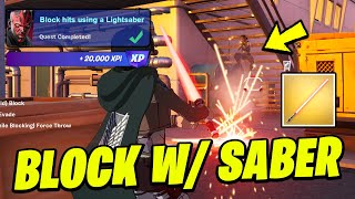 How to EASILY Block Hits using a Lightsaber  Fortnite Star Wars Quest [upl. by Olinde]