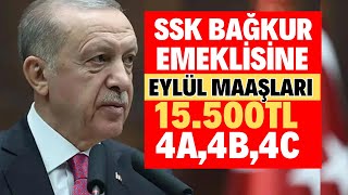 EMEKLİYE 4A4B4C SGK SSK BAĞKUR EMEKLİSİNE 15500TL YENİ EK ZAM MAAŞLAR ARTIYOR ZAM TABLOSU NET [upl. by Mathe]