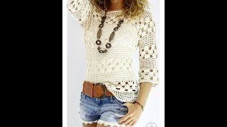 BLUSA BLANCA TEJIDA FACIL Y RAPIDO A CROCHET PARTE 1 [upl. by Meli]