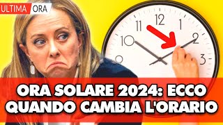 🔴 Ora solare 2024 la data ufficiale le lancette andranno spostate la notte del [upl. by Gombach]