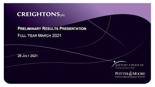 Creightons CRL fullyear 2021 results presentation [upl. by Cliffes]