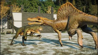 Epic Dinosaur Showdown  Velociraptor vs Indominus Rex vs Ceratosaurus  Jurassic World Evolution 2 [upl. by Francie445]