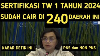 SERTIFIKASI TRIWULAN 1 TAHUN 2024 SUDAH CAIR DI 240 DAERAH INI TPG TW 1 2024 [upl. by Dodi]