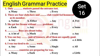 English Grammar Practice Set  16 [upl. by Mohammad671]