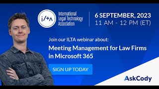 Webinar Meeting Management for Law Firms in Microsoft 365 [upl. by Eleets659]