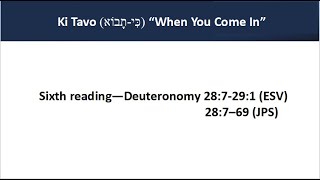 Ki Tavo 6th Reading Aliyah Deuteronomy 287291 ESV 28769 JPS [upl. by Whit753]