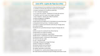 Liste2 Sujets de Tipe [upl. by Winters]