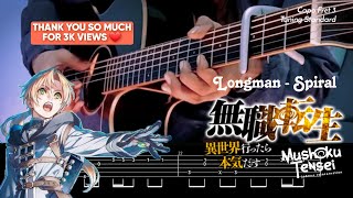 Longman  Spiral TV size Fingerstyle Guitar Cover with Easy Tabs  Mushoku Tensei season 2 opening [upl. by Madian]