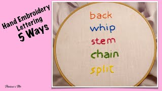 5 Ways to Hand Embroider Letters Lettering  Beginners [upl. by Osbourne]