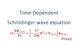 Time Dependent Schrodinger wave equation Proof derivation [upl. by Htirehc]