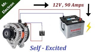 12v 90 Amps Car Alternator to Self Excited Generator using DIODE [upl. by Emmanuel]