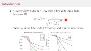 Butterworth Filter  01  Introduction [upl. by Nuahsyd]