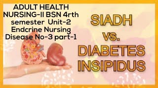 Diabetes amp SIADH Disease No3AHNII  BSN 4rth semester  Unit2 Endocrine Nursing in Urdu [upl. by Dlorag]