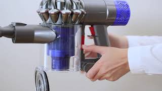 Comment vider et nettoyer le bac de votre aspirateur sans fil Dyson V6 [upl. by Ateekahs654]