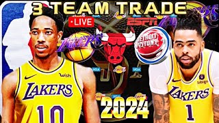 NEW Lakers 3 Team Trade For Demar Derozan Proposal [upl. by Anyt]