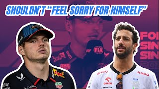 Max Verstappen on Daniel Ricciardo possibly being replaced by Red Bull after Singapore GP [upl. by Rehpotsirh]