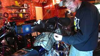 Installing  z bar handlebars on an intruder 1400 boulevard s83 build series part 2 [upl. by Nylrehc]