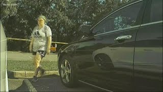 Woman caught on camera keying Tesla at Charlotte park [upl. by Eeraj]