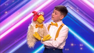 Britains Got Talent 2022 13Year Old Ventriloquist Jamie Leahey Audition Full Show w Comments 15E1 [upl. by Eileme]