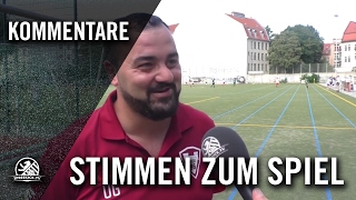 Die Stimmen zum Spiel SV BlauWeiß Berolina Mitte  Spandauer FC Veritas Bezirksliga Staffel 2 [upl. by Narak]