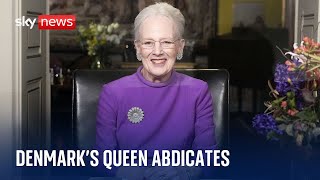 Denmarks queen abdicates after 52 years on the throne [upl. by Neerom]