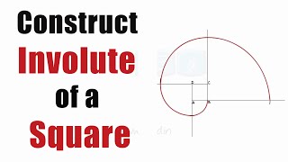 Draw An INVOLUTE of a SQUARE  Easy Steps  Engineering Curves  Engineering Drawing [upl. by Petrina]