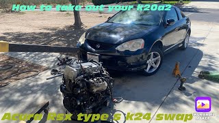 Acura Rsx type s k24 swap rbb part 1 [upl. by Halbert]