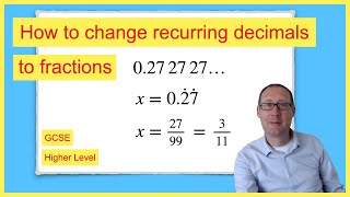 How to change recurring decimals to fractions [upl. by Meehar526]