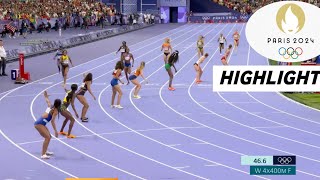 Athletics Womens 4x400m Relay Final Full Highlights 2024 Levrone won gold medal  Peris Olympic [upl. by Nannarb587]