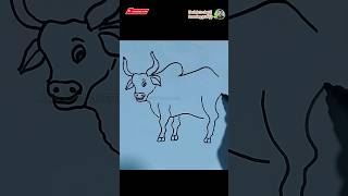 bull drawing  bull  how to draw a bull easy way  simplebullart oxdrawing hari arts chutti draw [upl. by Ilellan]