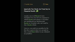 Quarterly Tax CheckIns 💰 [upl. by Menken]