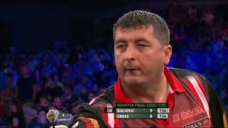 Mensur Suljovic  136 Checkout  2018 Masters Darts [upl. by Corbet598]