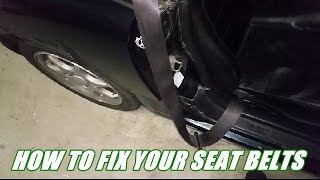 How to fix non slowly retracting or stuck seat belts for free [upl. by Nasho]