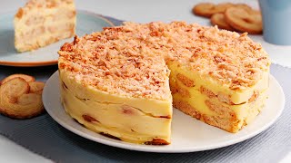 Tarta Napoleón Sin Horno muy Fácil y Deliciosa solo 2 Ingredientes [upl. by Yelyac]