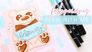 🎀 February Plan With Me 🎀 Bullet Journal Setup [upl. by Buddy487]