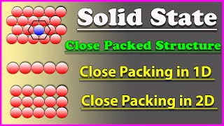 Packing In One Dimensional And Two Dimensional  Close Packed Structure  Solid State  Class 12 [upl. by Amerd]