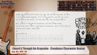 🎸 I Heard it Through the Grapevine  Creedence Clearwater Revival Guitar Backing Track [upl. by Karol]