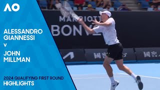 Alessandro Giannessi v John Millman Highlights  Australian Open 2024 First Round [upl. by Aicram]