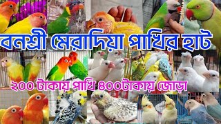 ২০০ টাকায় পাখি ৪০০ টাকায় জোড়া বনশ্রী মেরাদিয়া পাখির হাট [upl. by Trinee]