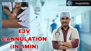 External Jugular Vein Cannulation  within 5min  Jugular Vein CannulationEJV [upl. by Sorips]